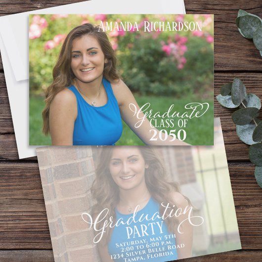 卒業スクリプト2写真テンプレート 招待状