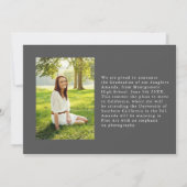 卒業スクリプト、卒業のお知らせ 招待状 (裏面)