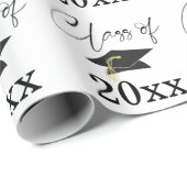 卒業スクリプトCLASS OF Yearミニマリストパターン ラッピングペーパー (ロールコーナー)