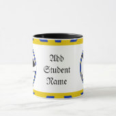 卒業スクールのカラーズブルーと金ゴールド(ズーム!) マグカップ (中央)