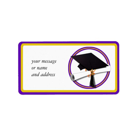 卒業スクールカラーズパープルと金ゴールド ラベル (正面)
