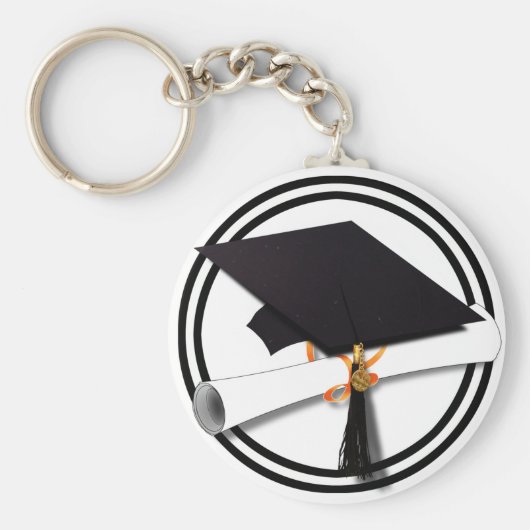 卒業スクールカラー白黒 キーホルダー (正面)