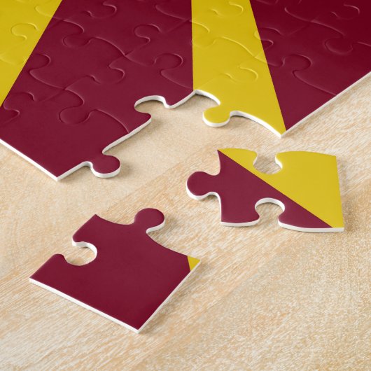 卒業スクールカラー赤と金ゴールド ジグソーパズル (側面)