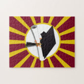 卒業スクールカラー赤と金ゴールド ジグソーパズル (横)