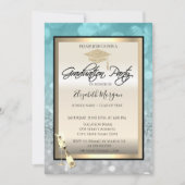 卒業スタイリッシュキャップ、ワイングラス《写真》ぼけ味卒業 招待状 (正面)