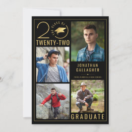 卒業スタイリッシュクラス年5フォトカスタムカラー 案内状