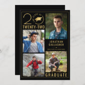 卒業スタイリッシュクラス年5フォトカスタムカラー 案内状 (正面/裏面)