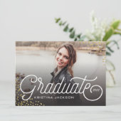 卒業スタイリッシュグリッター紙吹雪 招待状 (スタンド正面)