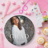 卒業スタイリッシュタイポグラフィ会 ペーパープレート (パーティー)