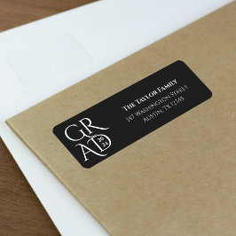 卒業スタイリッシュパーティーの家族の差出人住所 ラベル