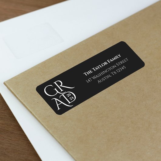 卒業スタイリッシュパーティーの家族の差出人住所 ラベル