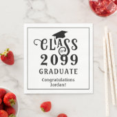 卒業スタイリッシュ学年のカスタム色 スタンダードランチョンナプキン (インサイチュ)