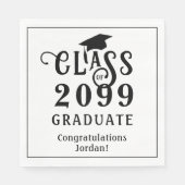 卒業スタイリッシュ学年のカスタム色 スタンダードランチョンナプキン (正面)