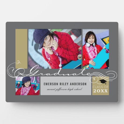 卒業スタイリッシュ巻第3号写真卒業イーゼル フォトプラーク (正面)