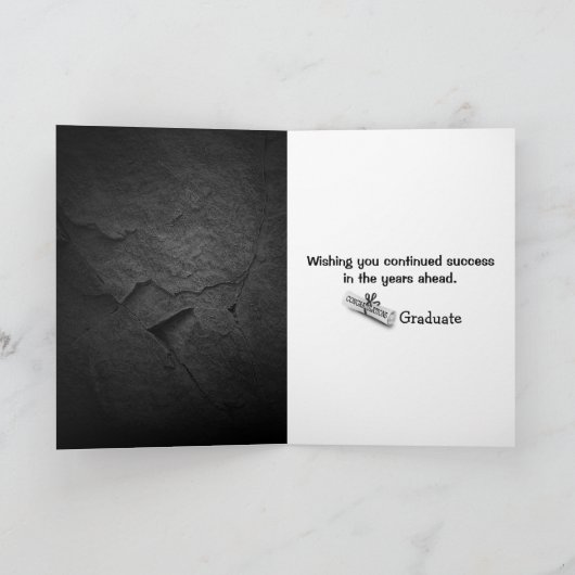 卒業ステイ眼鏡つき素晴らしい文字 カード (内部)