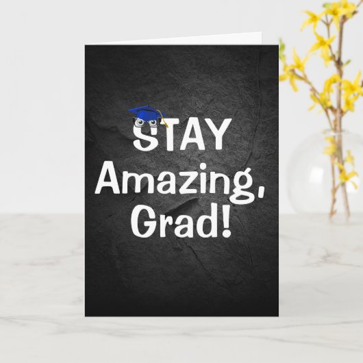 卒業ステイ眼鏡つき素晴らしい文字 カード (黄色い花)