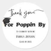 卒業ステッカーのポコーンありがとう ラウンドシール (正面)