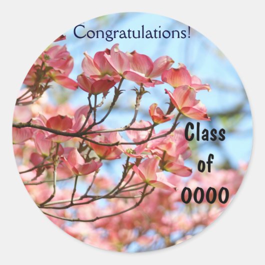 卒業ステッカー教室おめでとうございます ラウンドシール (正面)