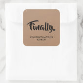 卒業ステッカー、卒業祝いタグ、おめでとう、 スクエアシール (バッグ)