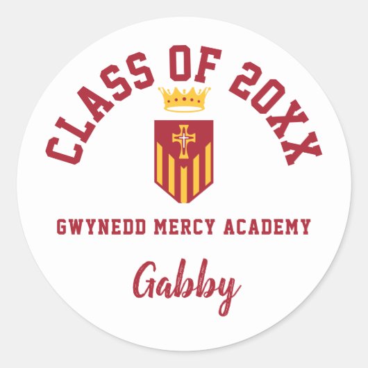 卒業ステッカーGwynedd Mercy Academyカスタム, ラウンドシール (正面)