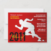 卒業スポーツパーティの招待状ランニングズ 招待状 (正面)