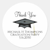 卒業スモダンクリプトエレガントタイポグラフィ ラウンドシール (正面)