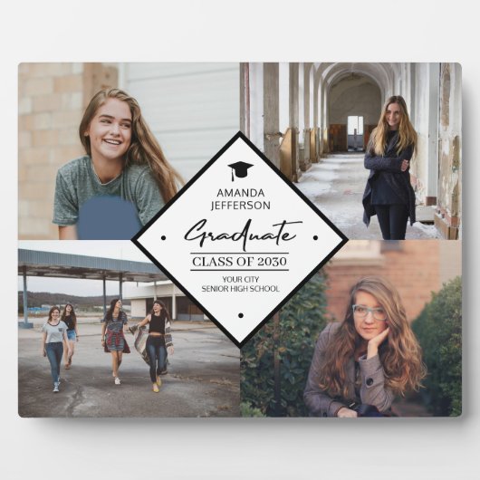 卒業スモダンクリプトエレガント4フォトコラージュ フォトプラーク (正面)