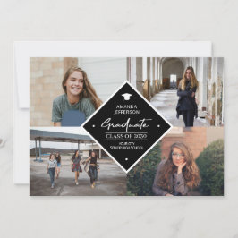 卒業スモダンクリプトエレガント4写真コラージュa 案内状