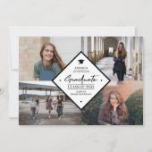 卒業スモダンクリプトエレガント4写真コラージュa 案内状 (正面)