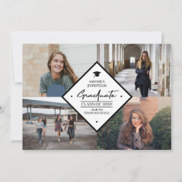 卒業スモダンクリプトエレガント4写真コラージュa 案内状