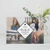 卒業スモダンクリプトエレガント4写真コラージュa 案内状 (スタンド正面)