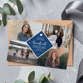 卒業スモダンクリプトエレガント4写真コラージュa 案内状