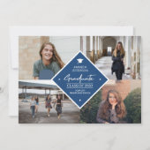 卒業スモダンクリプトエレガント4写真コラージュa 案内状 (正面)