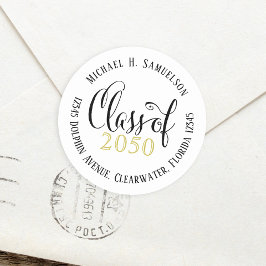 卒業スモダンクリプトクラシック金ゴールド黒 ラウンドシール