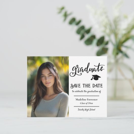 卒業スモダンクリプト卒業した写真を保存 案内ポストカード (スタンド正面)