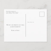 卒業スモダンクリプト日付の写真の保存 インビテーションポストカード (裏面)