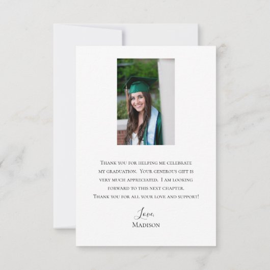 卒業スモダンクリプト2写真サンキューカード 招待状 (裏面)