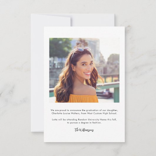 卒業スモダンクリプト2枚の写真 案内状 (裏面)