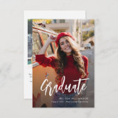 卒業スモダンクリプト2枚の写真 案内状 (正面/裏面)