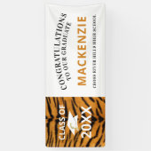 卒業タイガースマスコットクラスOFオレンジとブラック 横断幕 (縦)