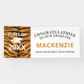 卒業タイガースマスコットクラスOFオレンジとブラック 横断幕 (横)