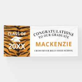卒業タイガースマスコットクラスOFオレンジとブラック 横断幕