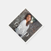 卒業タイポグラフィ写真卒業パーティー スタンダードカクテルナプキン (角)