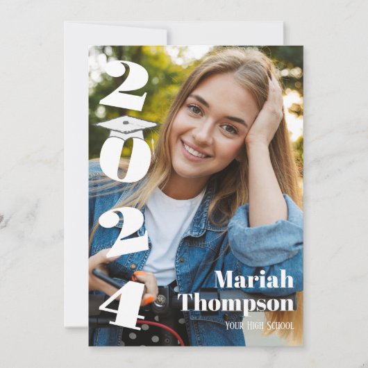 卒業タイポグラフィ写真教室2023オレンジ 招待状 (正面)