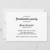卒業タイポグラフィ3枚写真卒業パーティー 招待状 (裏面)
