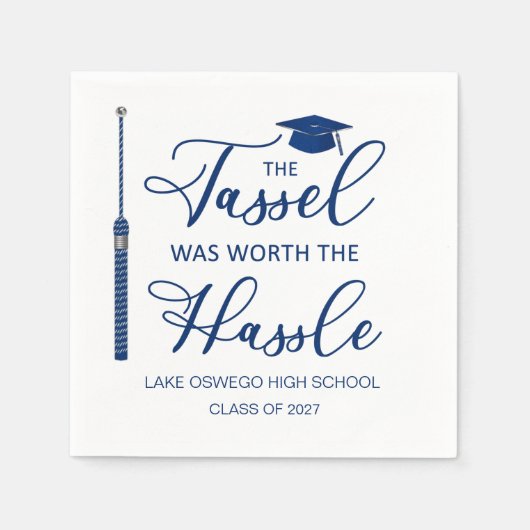 卒業タッセルは面倒なナプキンスの価値があった スタンダードカクテルナプキン (正面)