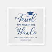 卒業タッセルは面倒な仕事の価値があった スタンダードカクテルナプキン (正面)