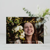 卒業タッセルスクリプトフォト招待状 箔招待状 (立ち正面)