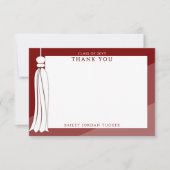 卒業タッセルダークレッドグラデーションありがとう サンキューカード (正面)