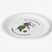 卒業ティラノサウルスのレックスのパーソナライズ ペーパープレート (アングル)